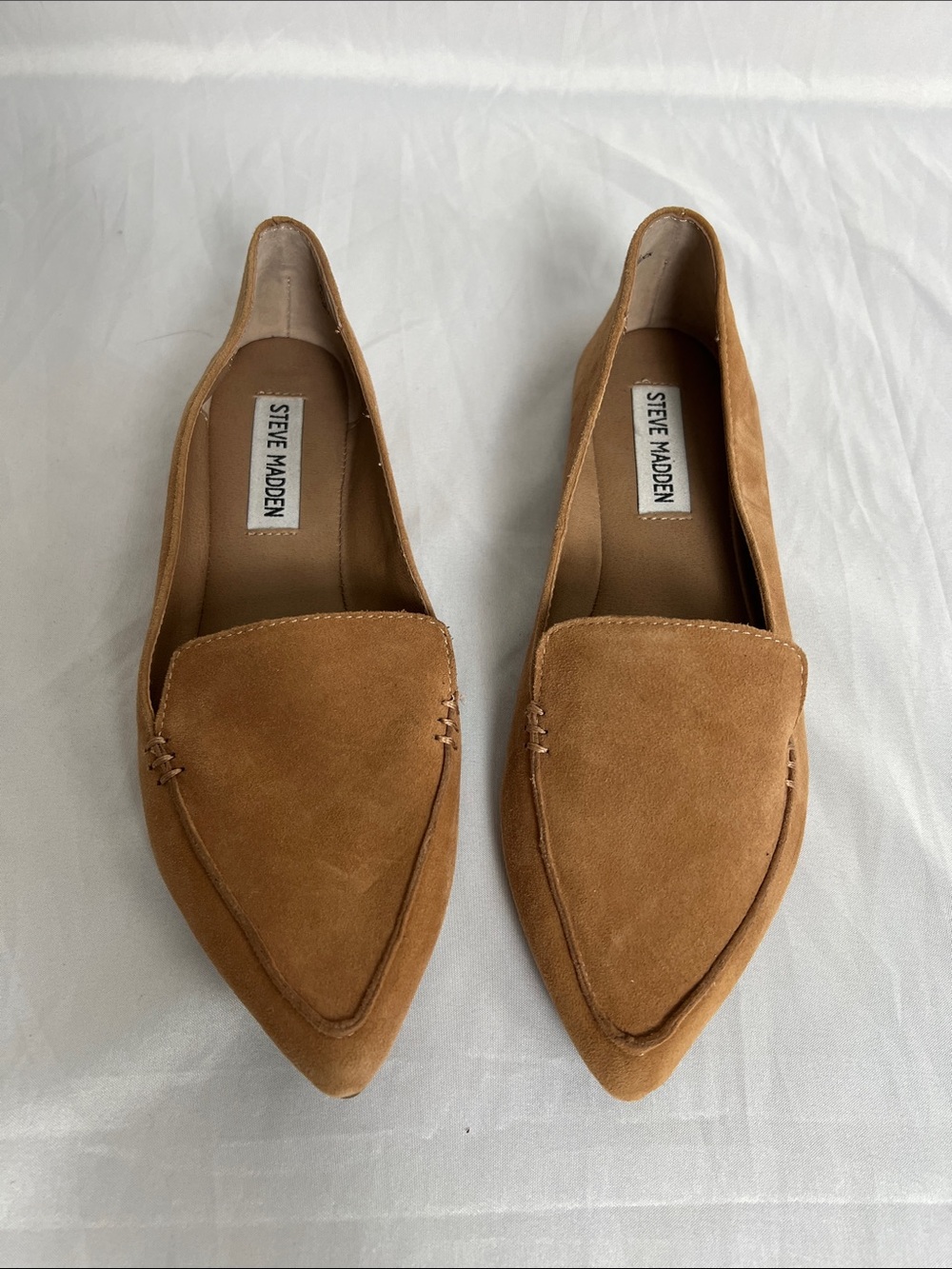Steve Madden Tan Suede Pointed Loafers
